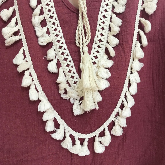 Umgee cotton tassel red dress - Picture 3 of 5